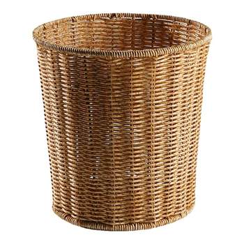 Retro creative storage basket with lid imitation rattan weaving
