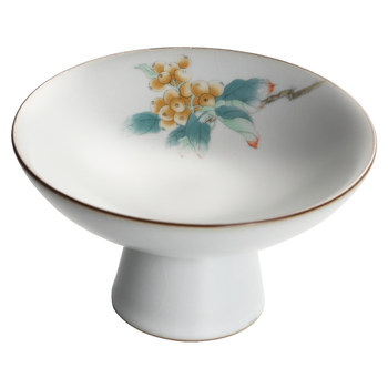 Chinese ru kiln high-leg tea plate snack fruit plate