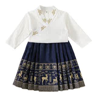 Hanfu girls horse-faced skirt children's autumn clothing 2023 new one-year-old baby girl dress Mid-Autumn Festival Chinese style children's clothing