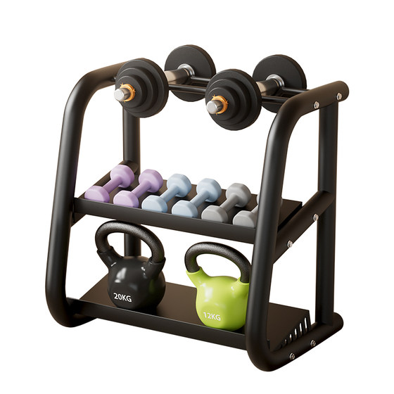 Multifunctional fitness home dumbbell rack small vertical rack high-value bracket kettlebell storage rack