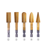 Hexagonal handle 5-piece set of high-speed steel woodworking rotary files special-shaped files electric grinding head 6 35mm handle