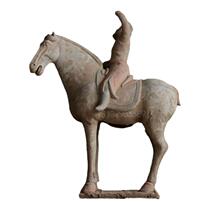 Pottery figurines pottery horses antique painted equestrian figurines ornaments a whole pit of old goods cultural relics art collections horses people