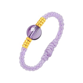 Saturday fortune gold amethyst ring women's ancient method pure gold braided rope women's ring for girlfriend pricing official flagship store