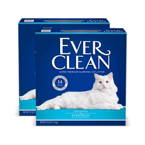 (自营)everclean铂钻猫砂膨润土进口蓝绿紫红标11 3KG*2蓝白