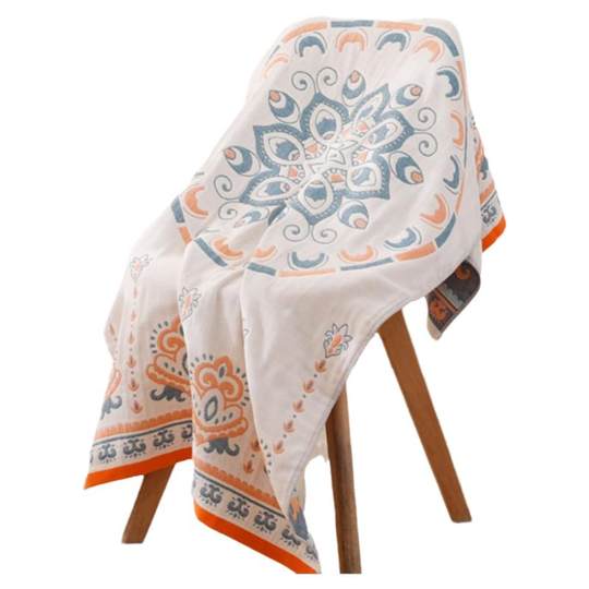 无印良品新款全棉四层纱布浴巾家用纯棉吸水速干不掉毛男女挡风毯