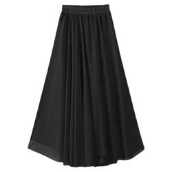 ສິ້ນ Chiffon skirt ສີຂາວສໍາລັບແມ່ຍິງ summer 2024 ໃຫມ່ a-line skirt ສີຂາວ skirt ຂະຫນາດນ້ອຍ skirt ຍາວ