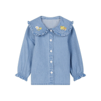 TeenieWeenie enfants ours vêtements pour enfants 24 printemps nouvelle mode bébé fille mode pur coton Denim chemise