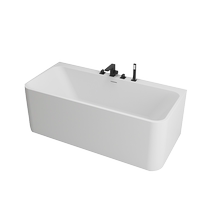 Langwhale PMMA artificial stone bathtub for home hotel small apartment one-piece square artificial stone freestanding bathtub