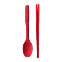 (Self-operated) Korean modui food supplement spoon childrens chopsticks platinum silicone spoon 3 years old home learning chopsticks