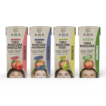 (Self-operated) Full box of AMATime Chile imported NFC organic blueberry apple juice 200ml without additives