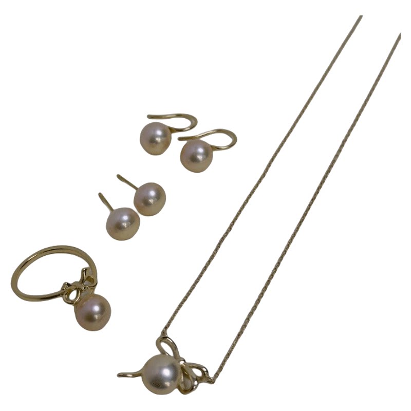 Zhenshe rare color super bright gold pearl earrings