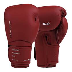 Genko Deep Red Retro Boxing Gloves Professional Muay Thai Adult Men and Women Sanda Fighting Training Practical Boxing Gloves