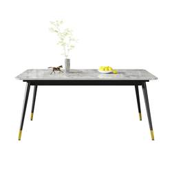 Dining table slate light luxury modern simple household small apartment simple living room dining table rectangular dining table and chair combination