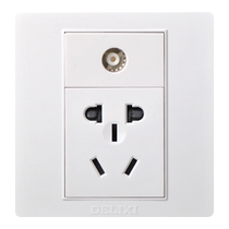 Dresy wall switch socket 86 type cable TV panel 5-hole power outlet closed path TV5 hole white