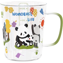 Kawashimaya original panda high borosilicate glass cup household high temperature resistant childrens scale water cup juice milk cup