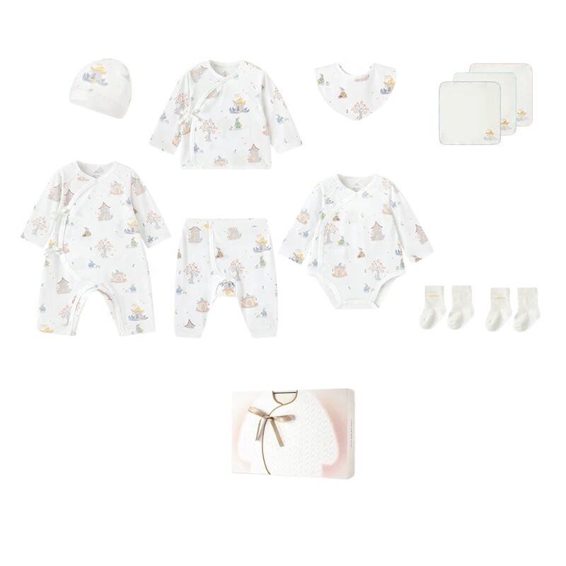 Ying's baby clothes newborn meeting gift box gift newborn baby set gift full moon 12-piece set