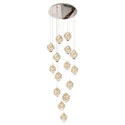 Large Chandelier for Open Living Room in Duplex Loft Apartment, Modern Light Luxury Crystal Chandelier for Villa Staircase