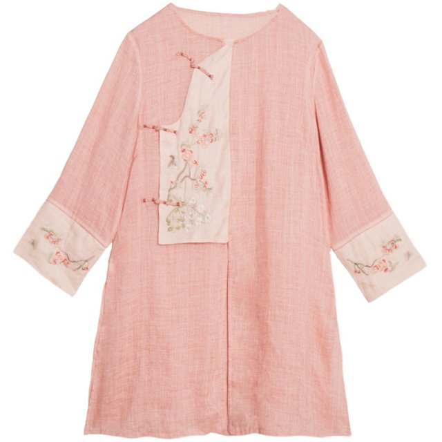 Yuanzhen autumn cardigan ramie Chinese style women's tea clothes