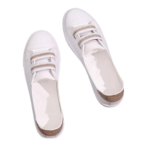 Shallow mouth white shoes for women 2023 new summer style trendy shoes Korean style summer white shoes versatile breathable slip-on slip-ons