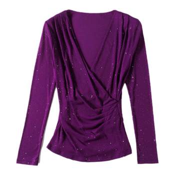 Western-style mesh bottoming shirt, fashionable and western-style small shirt for women