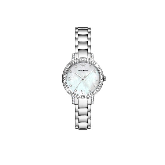 Часы Armani с перламутром и лунным светом белого цвета