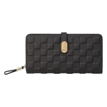 Fashion Chessboard Lattice Genuine Leather Long Wallet Woman 100 lap 2023 new soft leather Large capacity Money clip for mobile phone Handbags