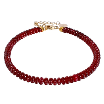 Ruohua Jewelry = Burn-free Pigeon Blood Ruby Bracelet Womens 18K Gold Bracelet Colorful Beads Customized Jewelry