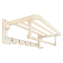 浴室奶油风太空铝毛巾架免打孔卫生间置物架洗手间厕所浴巾架套装