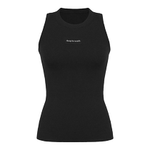DEEP BREATH Take a deep breath my brother is really good. Triacetate sleeveless knitted top vest for women A301485