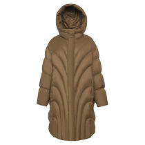 Brother is really good 2023 winter mid-length hooded silhouette white goose down down jacket A401001