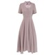 Elegant simple shirt dress gentle pink dress
