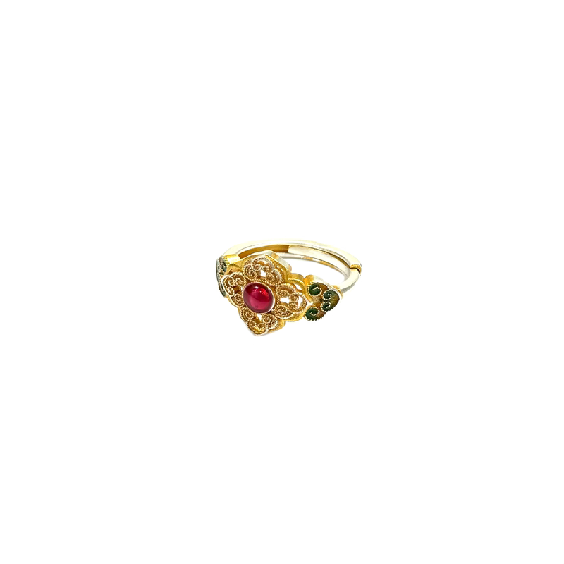 Yan Guiyi Kun Palace New Chinese Style Enamel Palace Ring