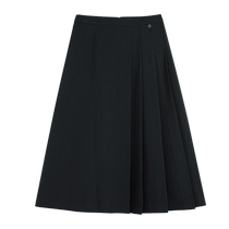 YINER 2024 new autumn style concave and convex yarn pleated high-waisted A-line temperament skirt