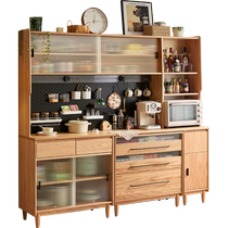 Lins home log-style sideboard dining table integrated wall storage cabinet multi-functional solid wood storage cabinet home