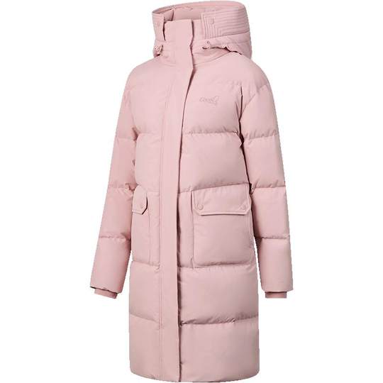 炁凝科技丨鸿星尔克长款羽绒服女冬季新款女士防泼水羽绒大衣外套