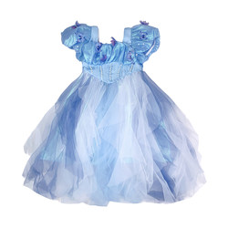 ຕົກຫລຸມຮັກກັບສາວງາມສາວ dress Princess 2024 summer ແບບເດັກນ້ອຍທີ່ສູງທີ່ສຸດ dress ຮັກ gauze ສີຟ້າ dress ເດັກຍິງດອກໄມ້