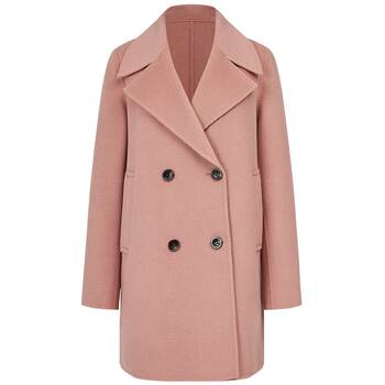 Solid color mid-length wool wool coat mandes