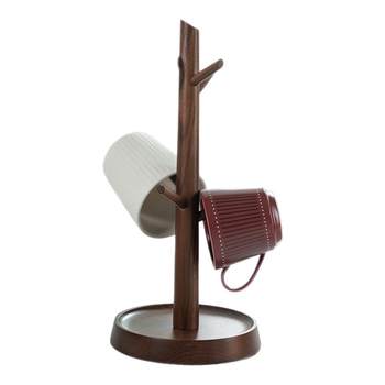 Cup holder upside down light luxury solid wood drain storage stand