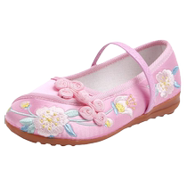 Girls embroidered shoes old Beijing cloth shoes childrens ancient assembled Hanfu shoes ethnic style handmade baby retro Han shoes
