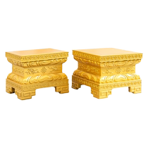 Golden Buddha statue base God of Wealth lotus platform Guanyin solid wood heightening to worship Guan Gong custom-made ornamental bracket for Buddha