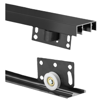 移门导轨滑轮衣柜推拉门轨道上下轨滑轨免开槽橱柜趟门轮子配件