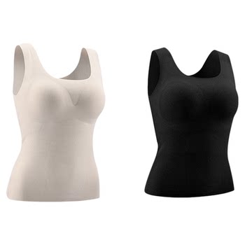 Herbal primary color thermal vest without wearing a bra!