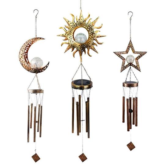 Solar iron waterproof wind chime light garden decorative light