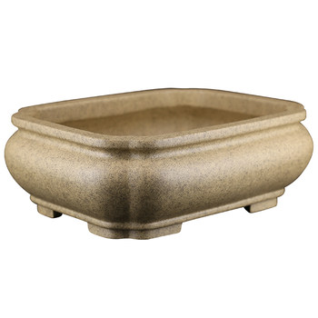 Fine miniature medium-sized cattail basin with shallow rectangular purple sand basin