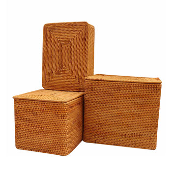 Vietnamese rattan storage basket to organize clothes