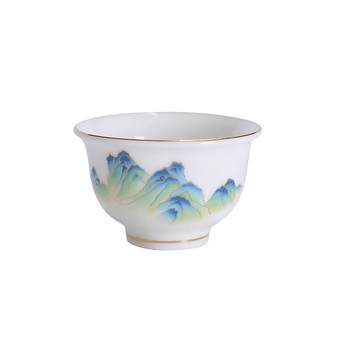 Mutton ໄຂມັນ jade ສີຂາວ porcelain master cup ceramic ຈອກຊາຈອກດື່ມຊາໂຖປັດສະວະຈີນ kung fu ຊາຂະຫນາດນ້ອຍຈອກດື່ມຊາຈອກດຽວຈອກດຽວ