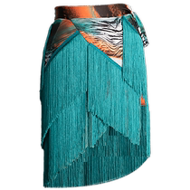 dancebaby Latin dance suit skirt adult new dress skirt womens pants short skirt tassel hip scarf 121