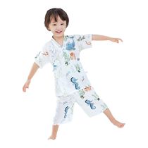 (50% off in-app purchases) BETUS Childrens Pajamas Summer Style Ice Silk Thin Three-quarter Sleeve Bamboo Cotton Gauze Home Clothes