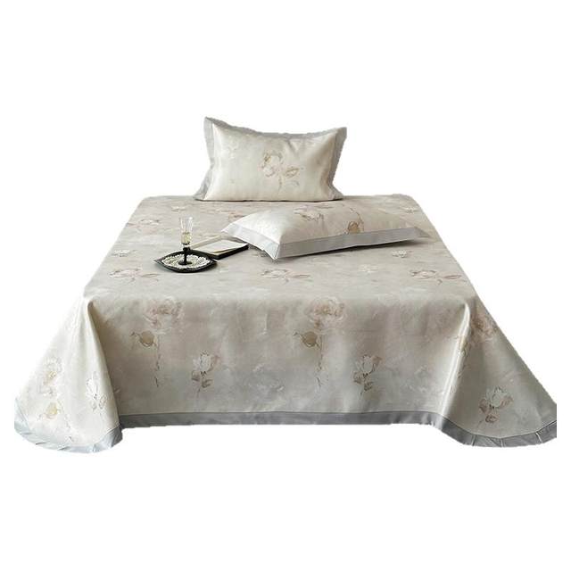 Summer cool sheets ice silk soft mat three-piece set high-end digital printing washable thin air-conditioning mat