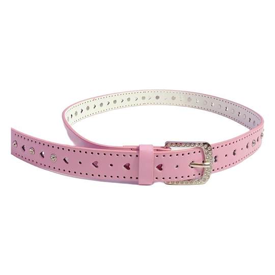 Y2K hot girl love rhinestone metal belt